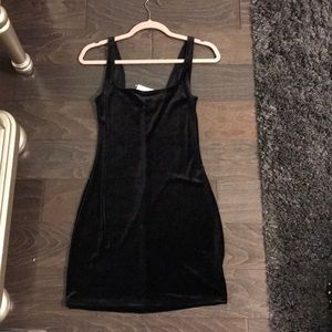 Black Velvet body-con dress with square neckline